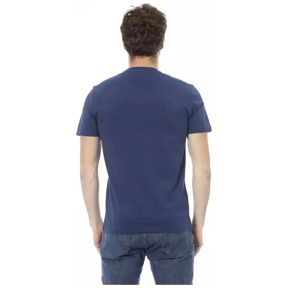 Baldinini Trend Blue Cotton Men T-Shirt BA-23166-XS