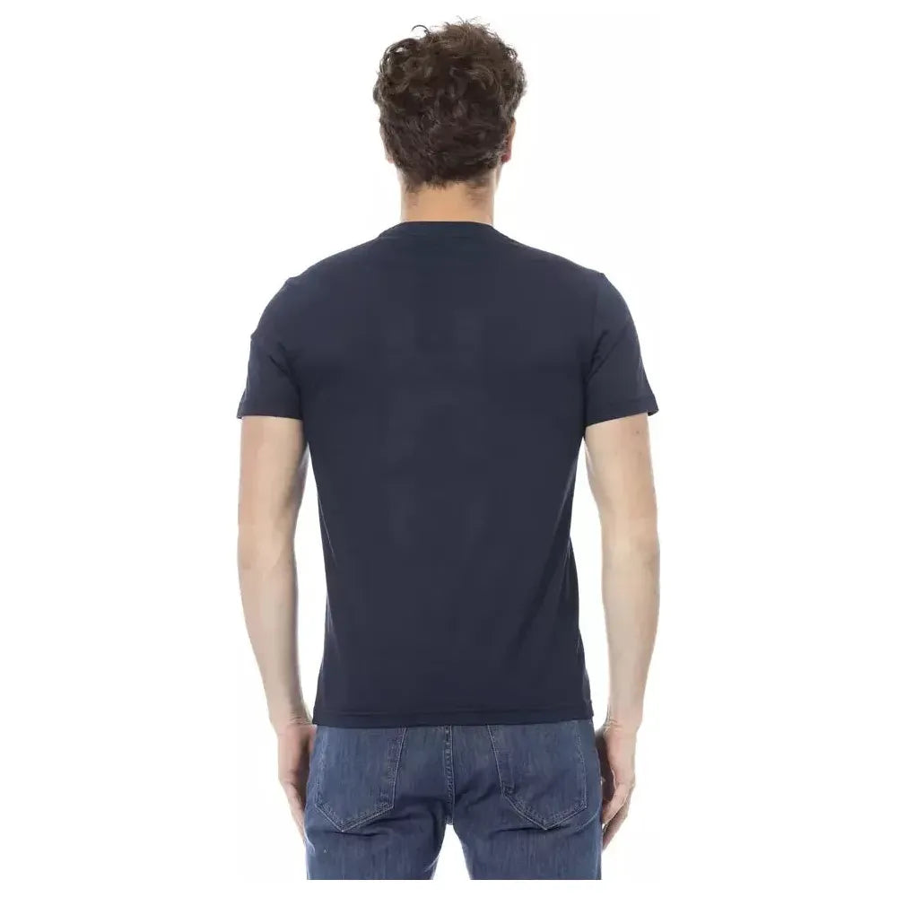 Baldinini Trend Blue Cotton Men T-Shirt BA-23161-XS