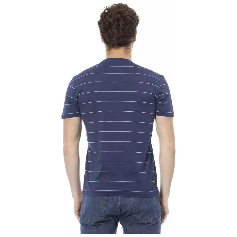 Baldinini Trend Blue Cotton Men T-Shirt BA-23155-XS