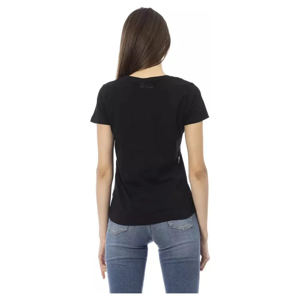 Trussardi Action Chic Black Short Sleeve Round Neck Tee TRAC-23024-S-FBB-122