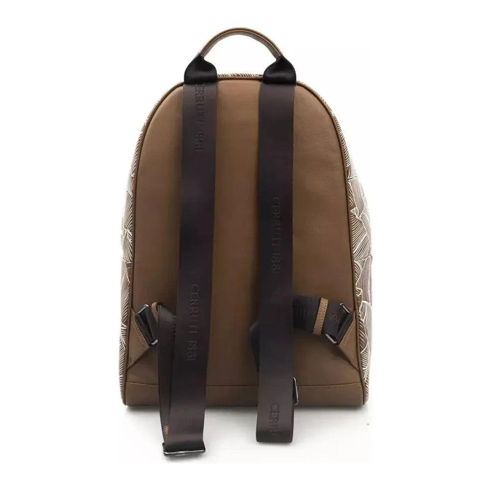 Cerruti 1881 Brown Leather Men Backpack CE-22963