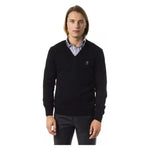 Uominitaliani Black Merino Wool Men Sweater UO-7822-XS