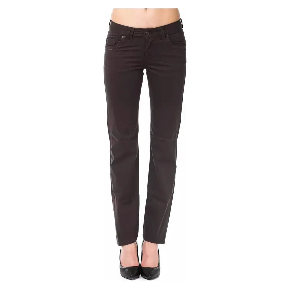 Ungaro Fever Brown Cotton Women Pants UN-8202-W28