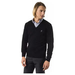 Uominitaliani Black Merino Wool Men Sweater UO-7822-XS