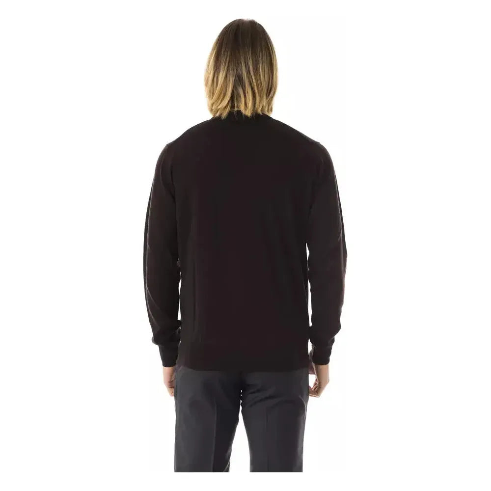 Uominitaliani Brown Merino Wool Men Sweater
