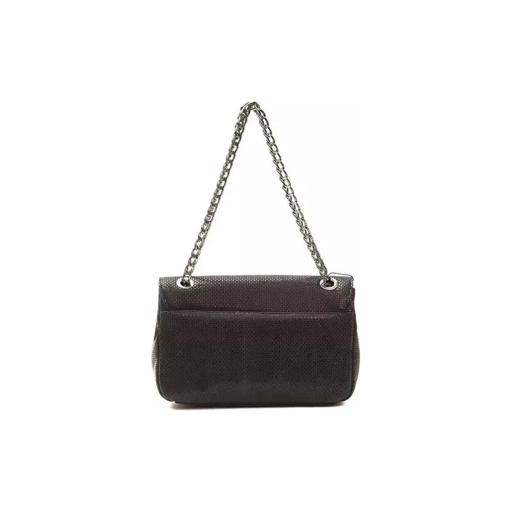 Pompei Donatella Black Leather Women Crossbody Bag PO-5838