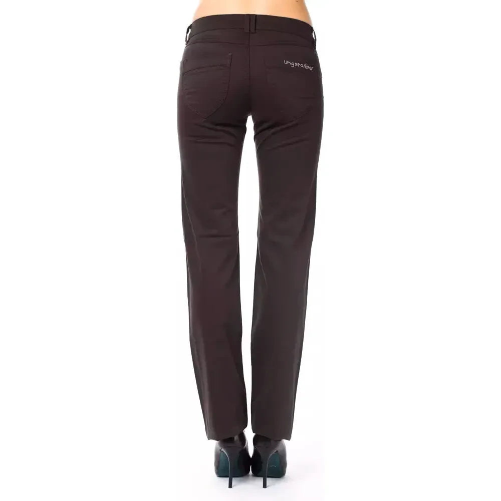 Ungaro Fever Brown Cotton Women Pants UN-8202-W28