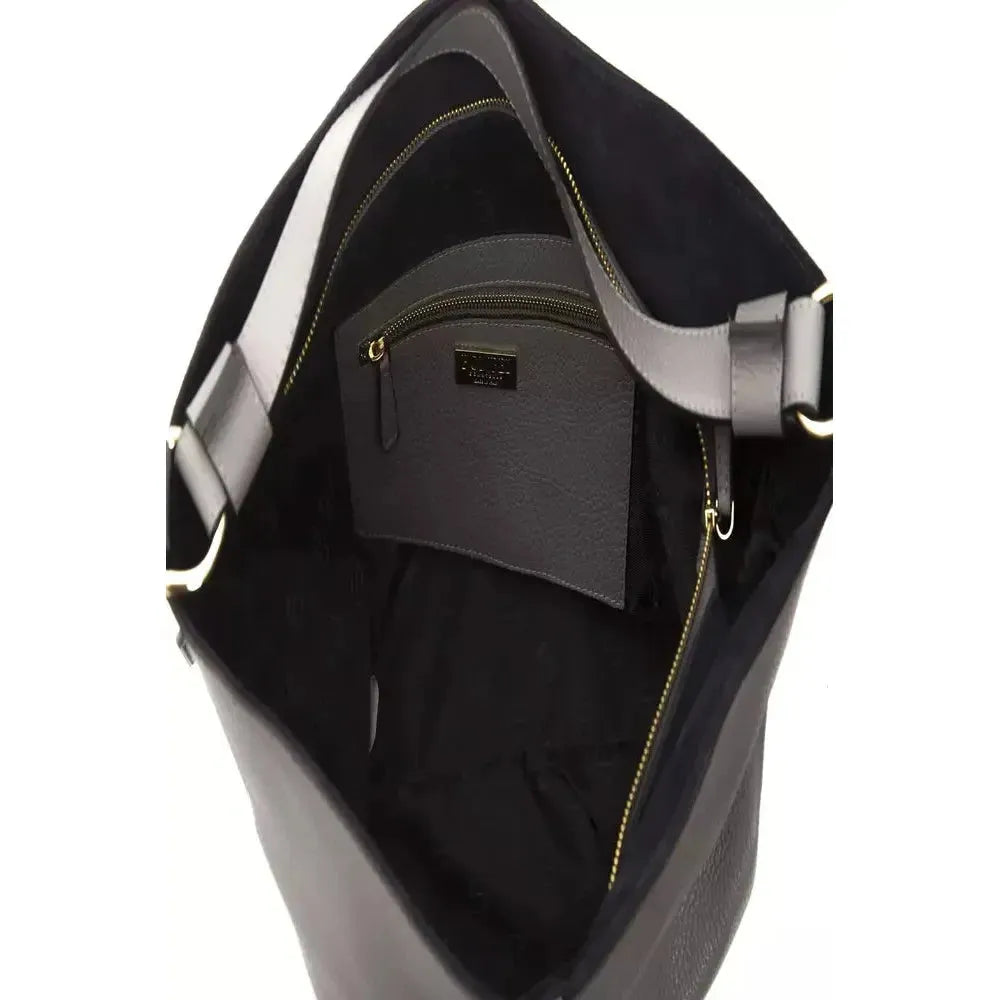 Pompei Donatella Gray Leather Women Shoulder Bag PO-5805