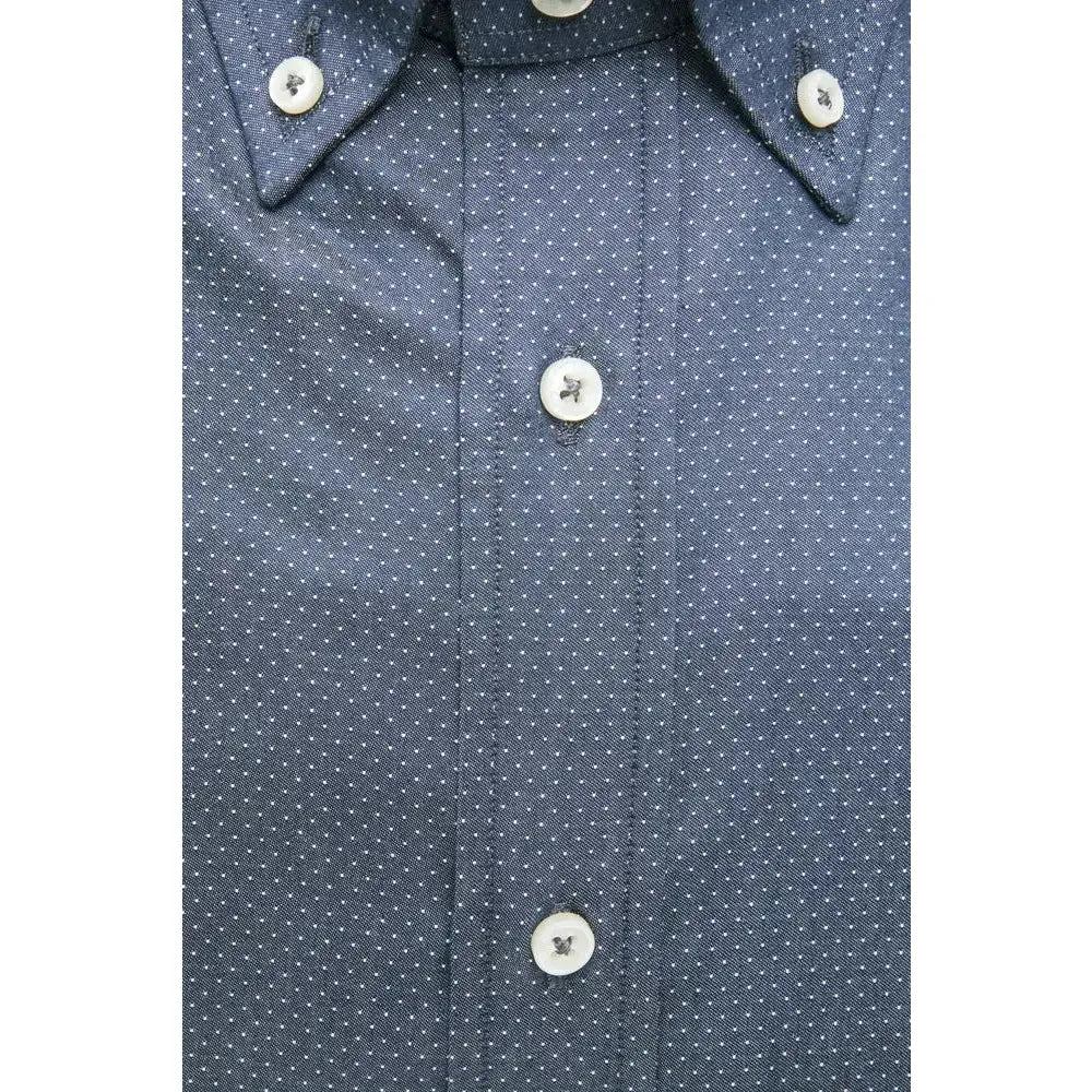 Robert Friedman Blue Cotton Men Shirt RO-20460-M