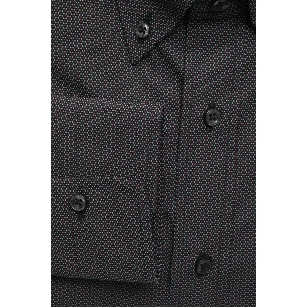 Robert Friedman Black Cotton Men Shirt
