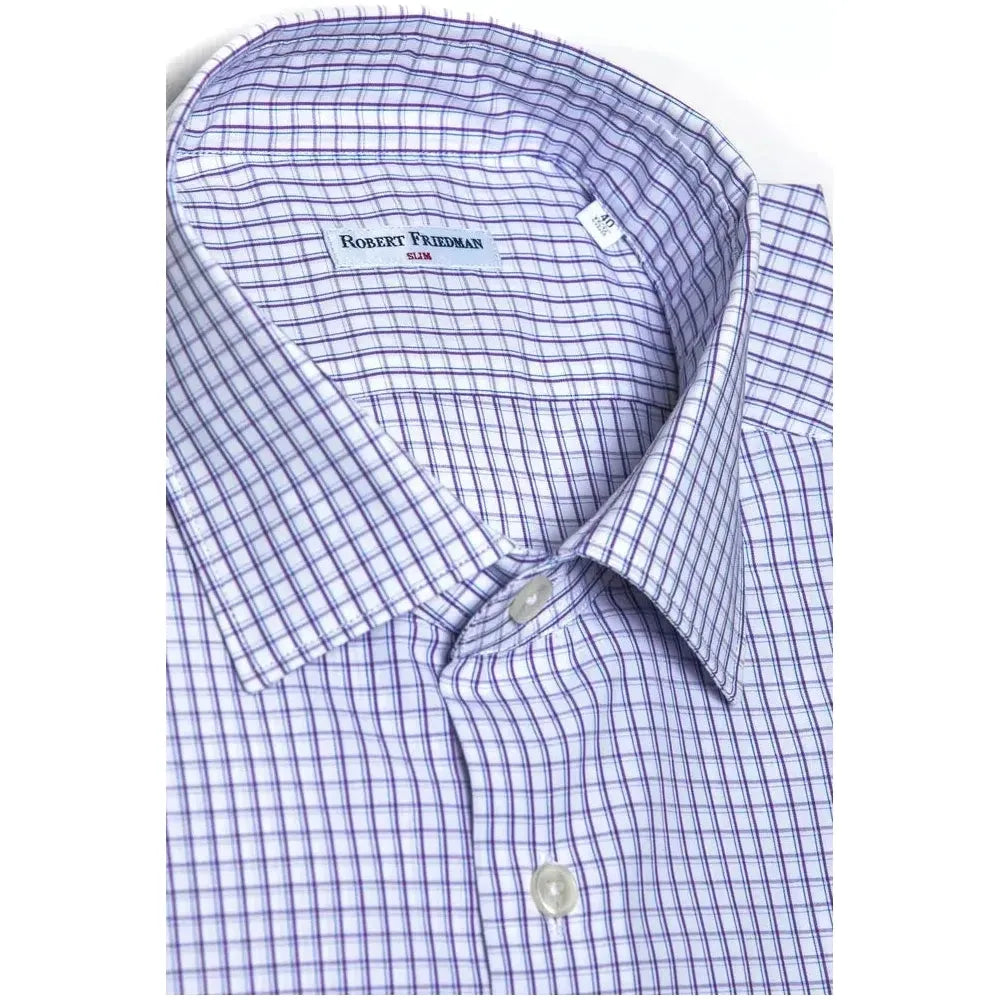 Robert Friedman Burgundy Cotton Men Shirt RO-20429-M