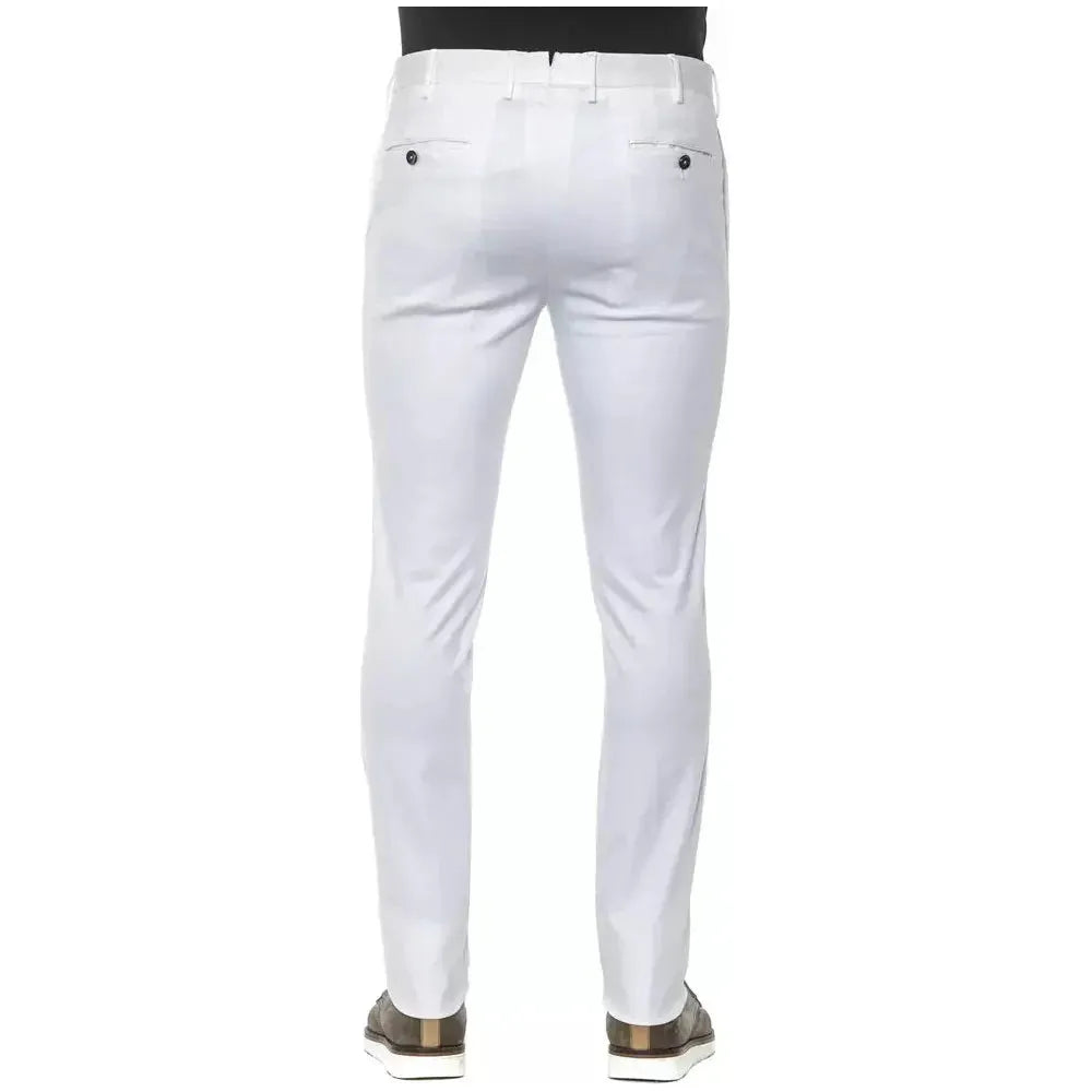 PT Torino White Cotton Men Slim Trouser Jeans & Pants