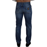 Dolce & Gabbana Blue Cotton Tattered Men Denim Jeans PAN72927-48