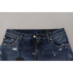 Dolce & Gabbana Blue Cotton Tattered Men Denim Jeans PAN72927-48
