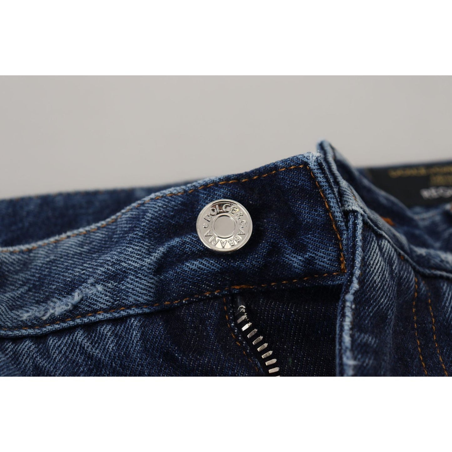 Dolce & Gabbana Blue Cotton Tattered Men Denim Jeans PAN72927-48