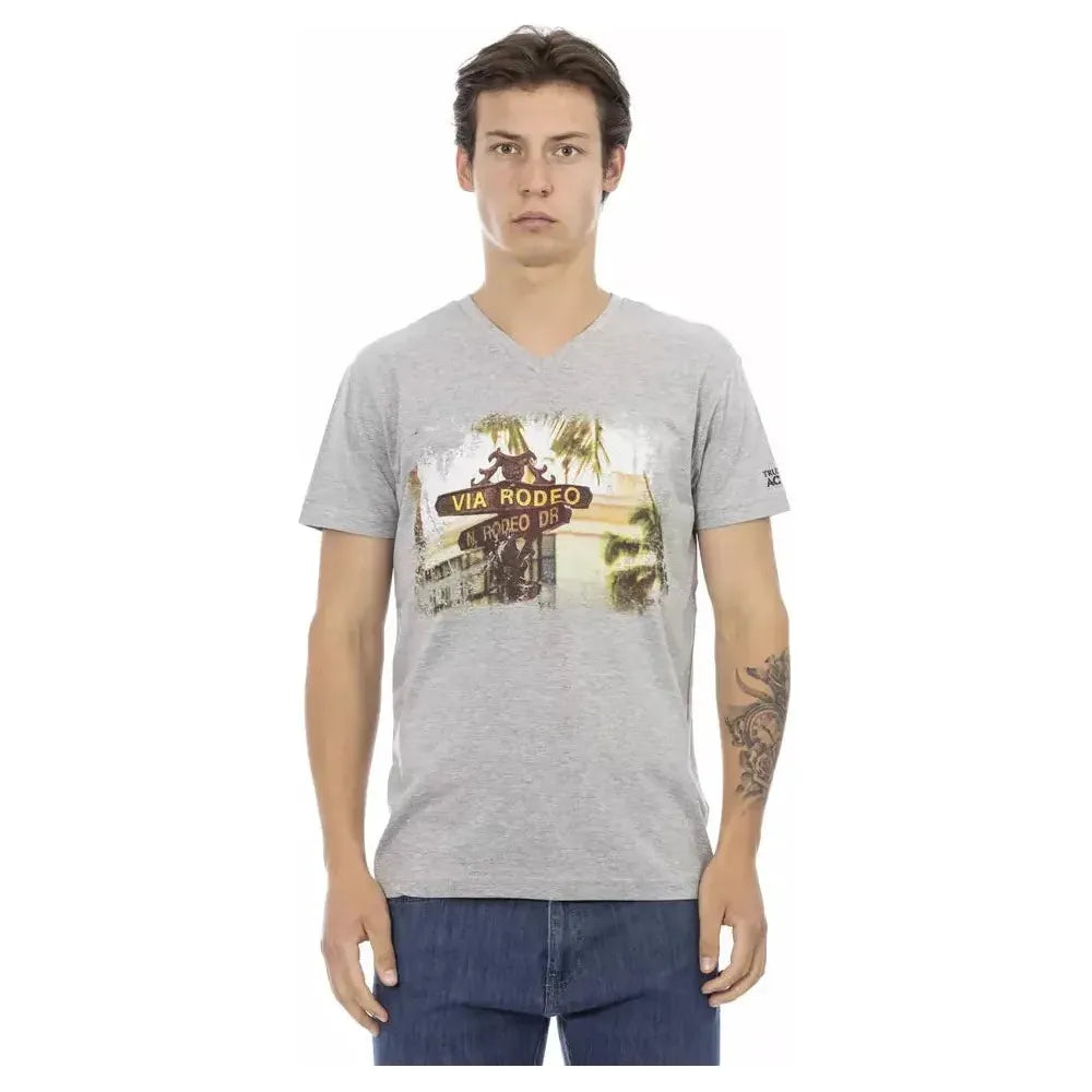 Trussardi Action Gray Cotton Men T-Shirt TR-22849-S