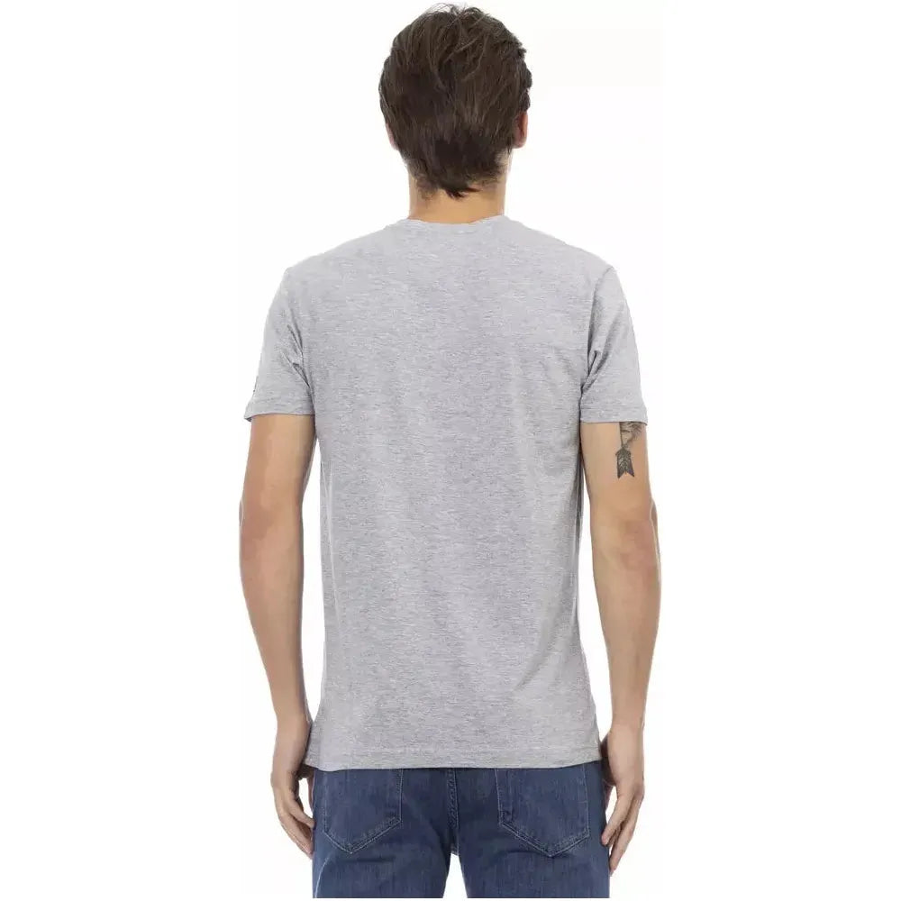 Trussardi Action Gray Cotton Men T-Shirt TR-22844-L
