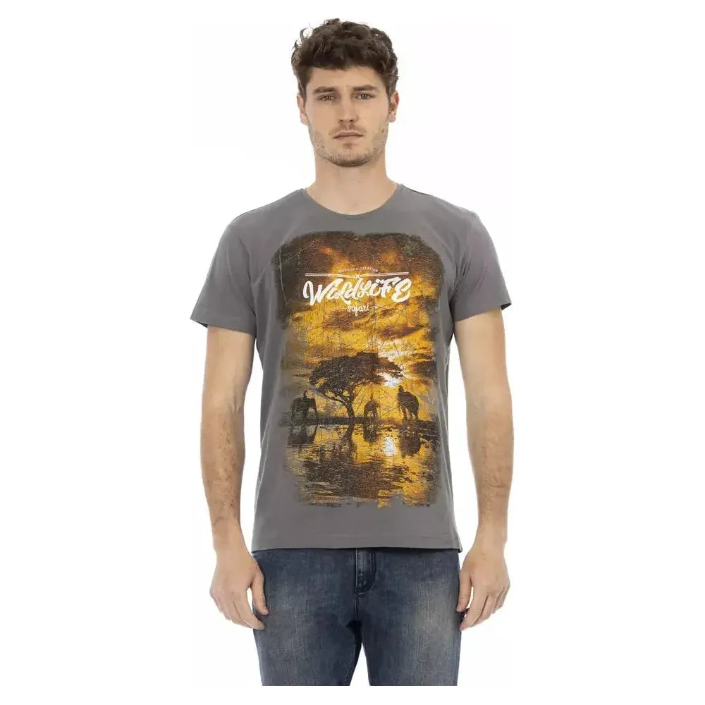 Trussardi Action Gray Cotton Men T-Shirt TR-22822-S
