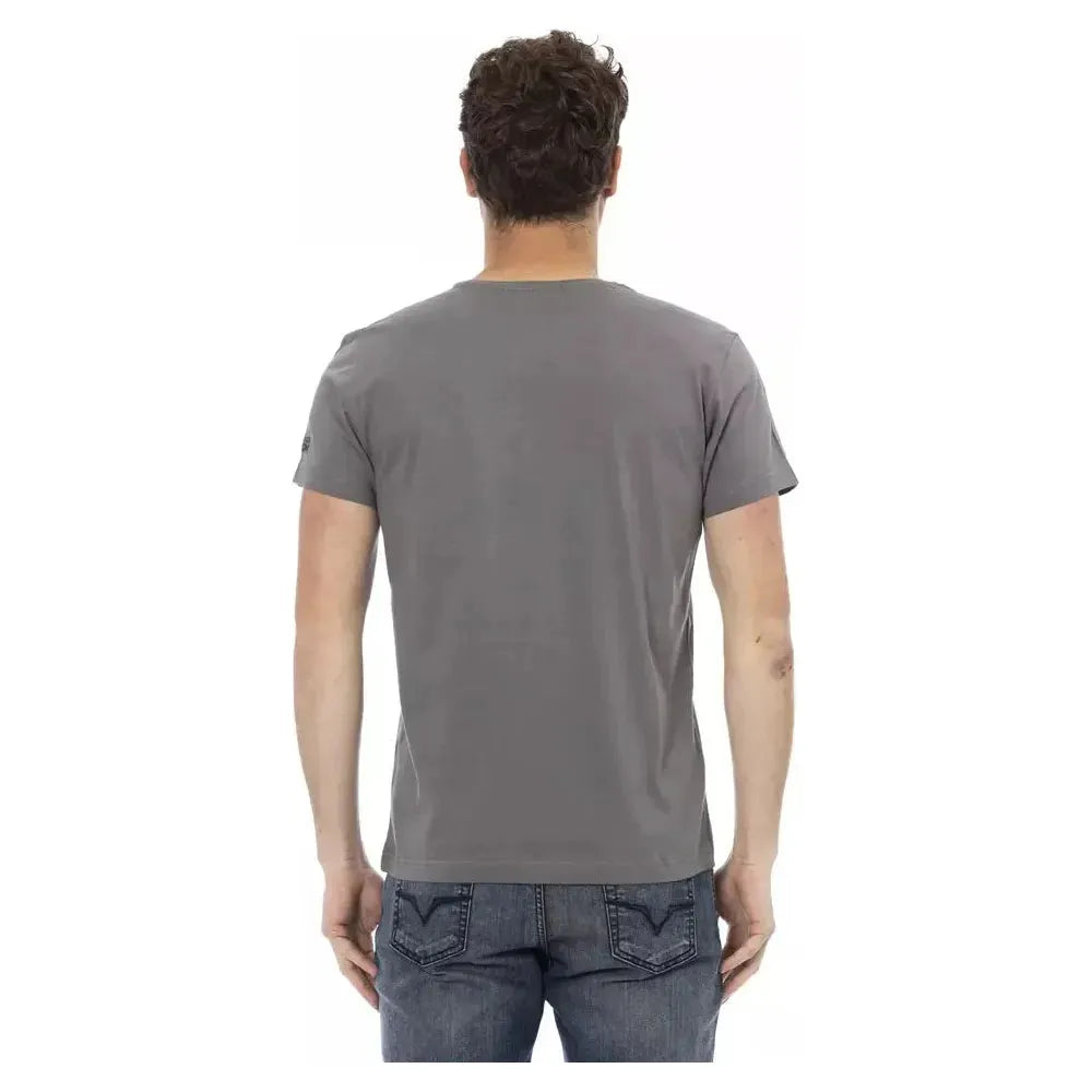 Trussardi Action Gray Cotton Men T-Shirt TR-22822-S