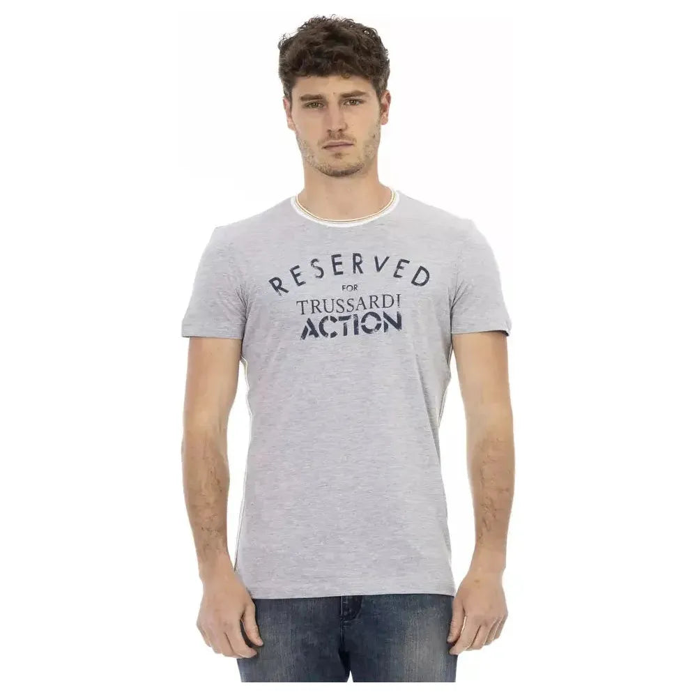Trussardi Action Gray Cotton Men T-Shirt TR-22758-L