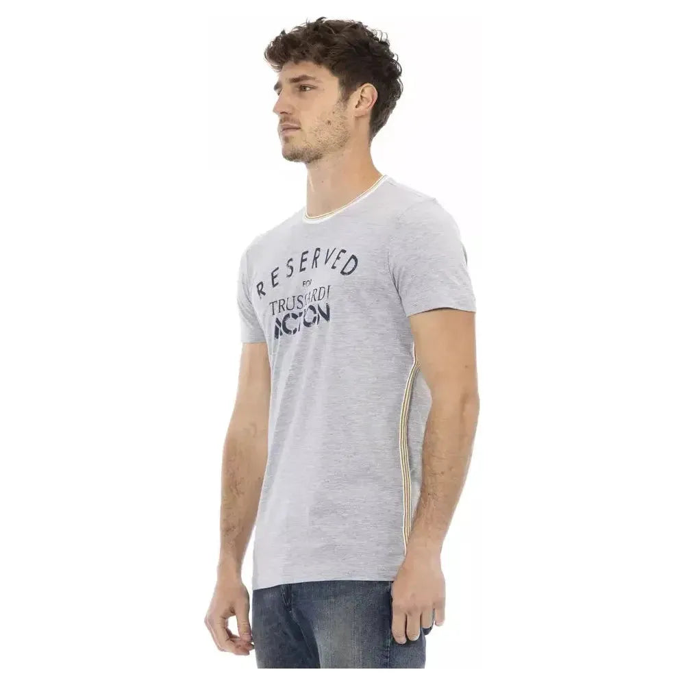 Trussardi Action Gray Cotton Men T-Shirt TR-22758-L