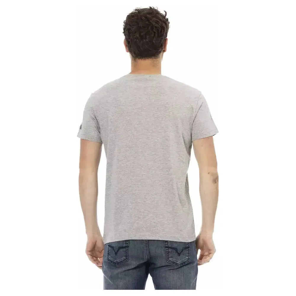 Trussardi Action Gray Cotton Men T-Shirt TR-22774-L