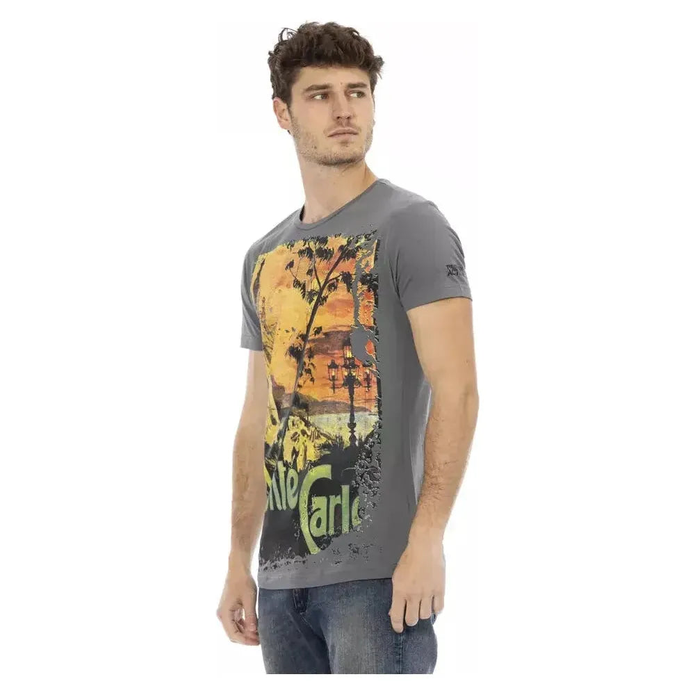 Trussardi Action Gray Cotton Men T-Shirt TR-22753-S