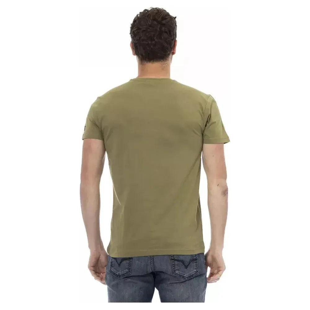 Trussardi Action Green Cotton Men T-Shirt TR-22720-S