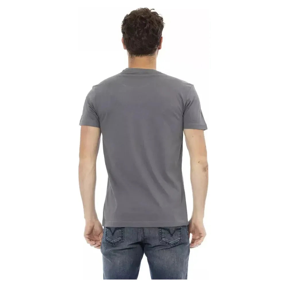 Trussardi Action Gray Cotton Men T-Shirt TR-22686-S