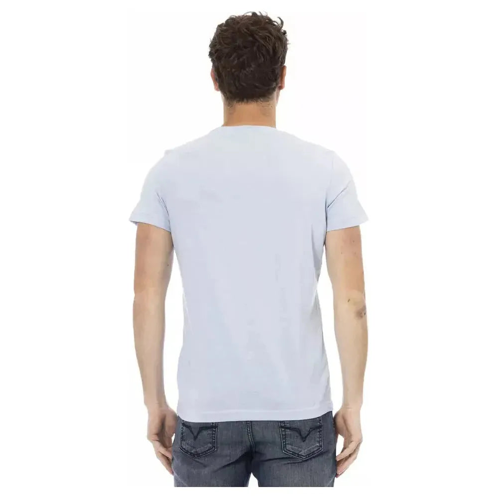 Trussardi Action Light Blue Cotton Men T-Shirt TR-22681-XL