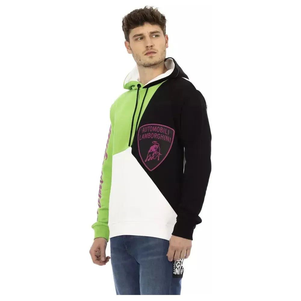 Automobili Lamborghini White Cotton Men's Hoodie AU-22641-M