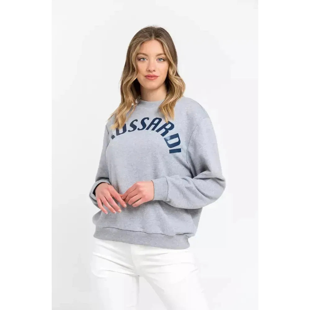 Trussardi Gray Cotton Women Sweatshirt TR-21546-L