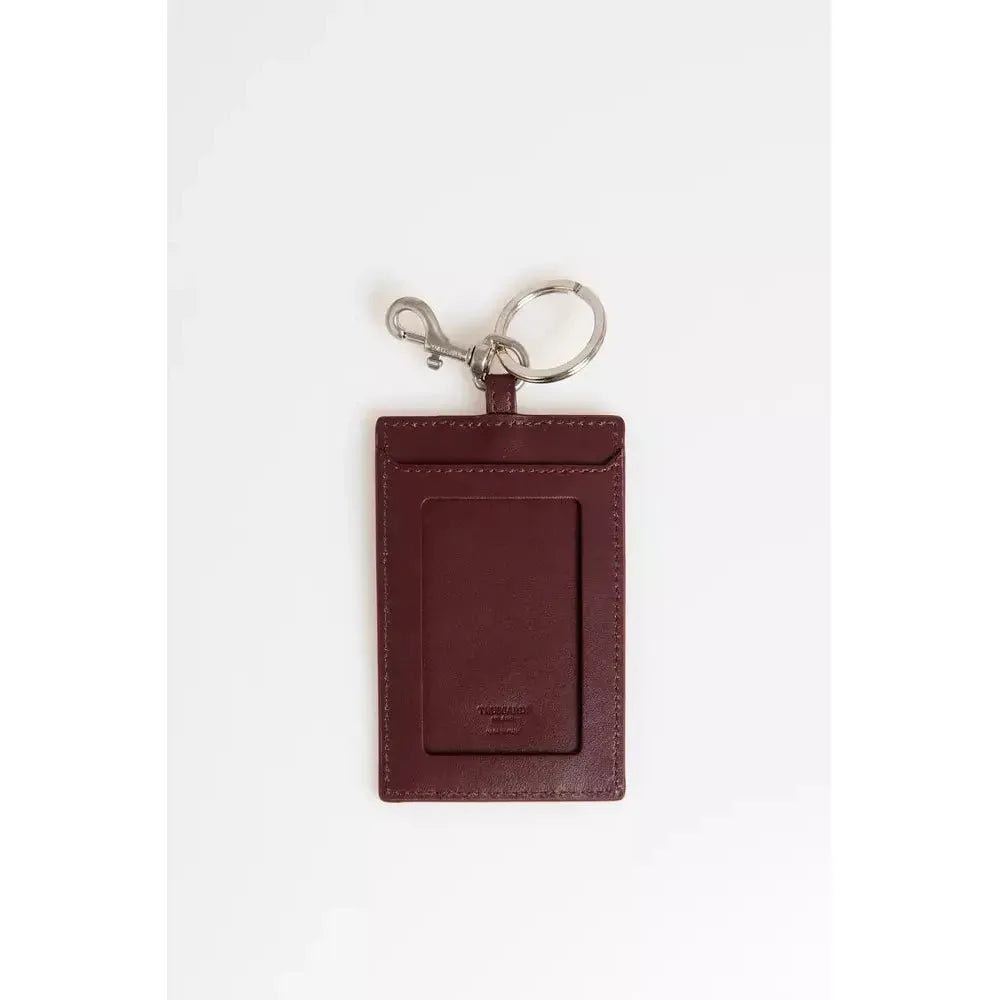 Trussardi Brown Leather Men Badge Holder TR-21583
