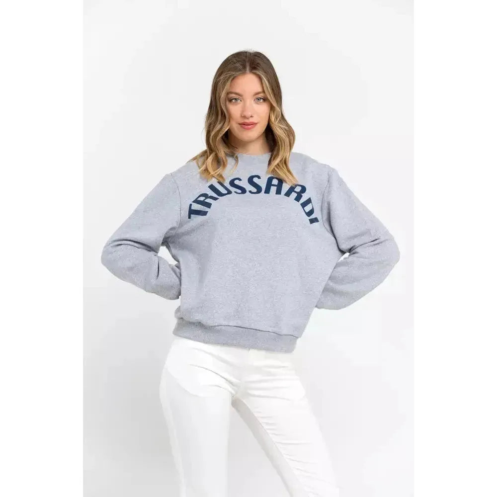 Trussardi Gray Cotton Women Sweatshirt TR-21546-L