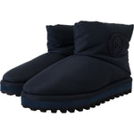 Dolce & Gabbana Blue Nylon Boots Padded Mid Calf Shoes MV4791- 44