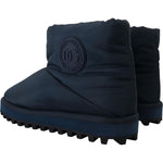 Dolce & Gabbana Blue Nylon Boots Padded Mid Calf Shoes MV4791- 44