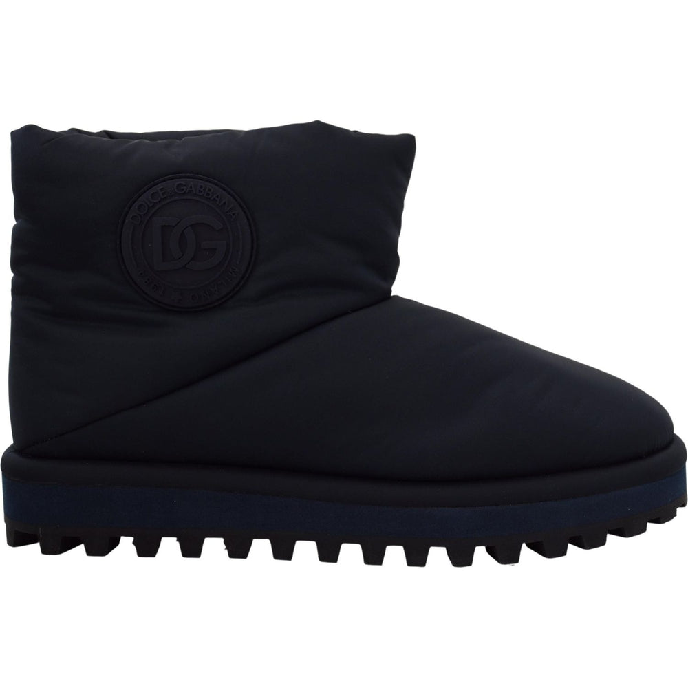 Dolce & Gabbana Blue Nylon Boots Padded Mid Calf Shoes MV4791- 44