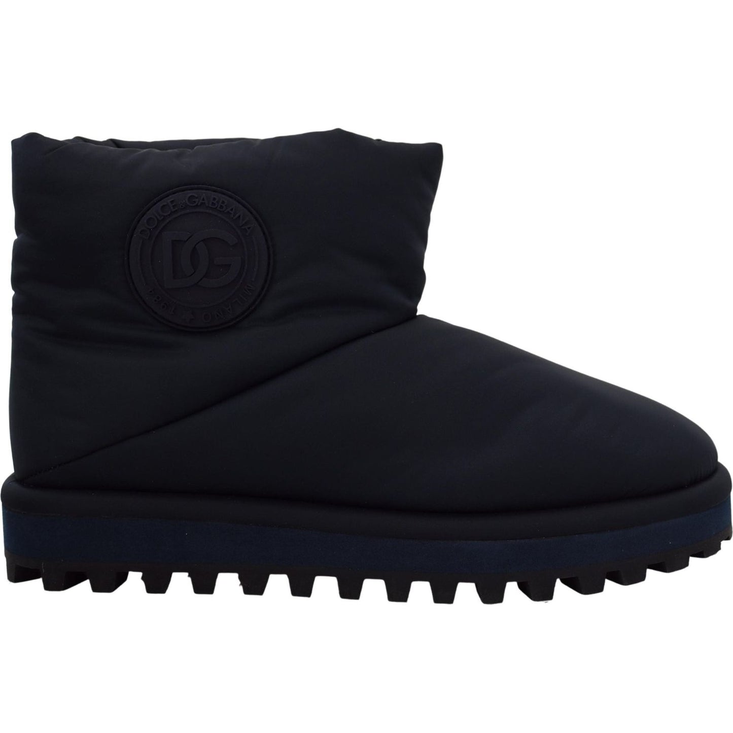 Dolce & Gabbana Blue Nylon Boots Padded Mid Calf Shoes MV4791- 44
