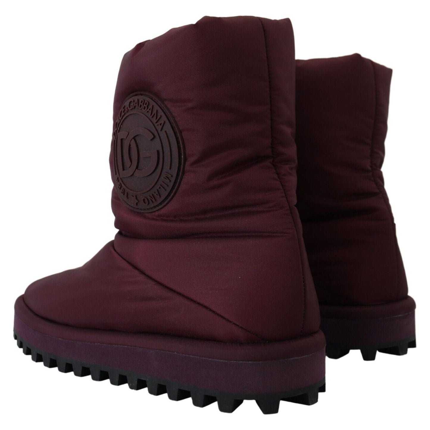 Dolce & Gabbana Bordeaux Nylon Boots Padded Mid Shoes MV4792- 44