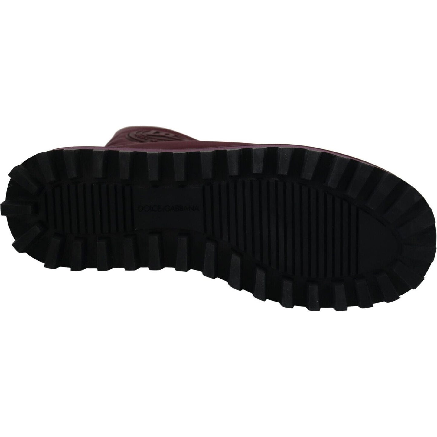 Dolce & Gabbana Bordeaux Nylon Boots Padded Mid Shoes MV4792- 44