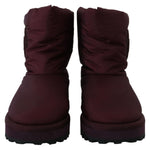 Dolce & Gabbana Bordeaux Nylon Boots Padded Mid Shoes MV4792- 44