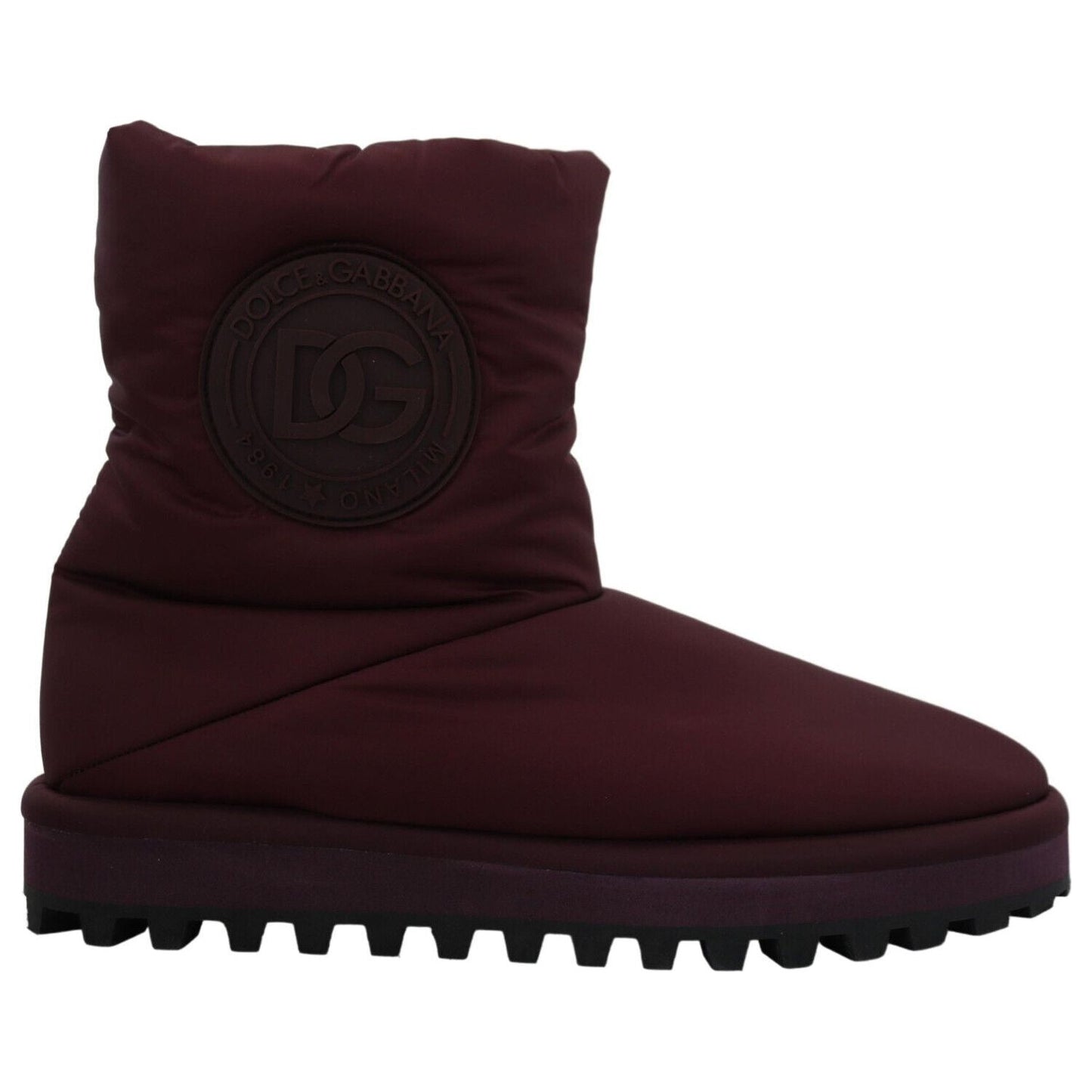 Dolce & Gabbana Bordeaux Nylon Boots Padded Mid Shoes MV4792- 44