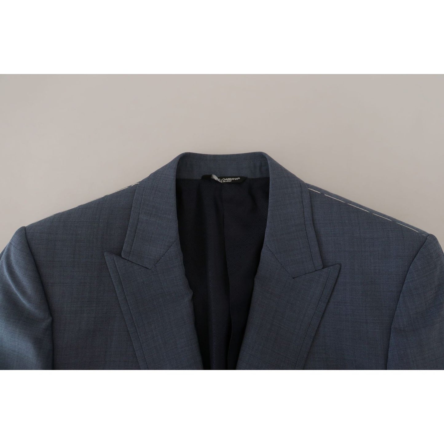 Dolce & Gabbana Blue Wool Stretch Slim Fit Jacket Blazer KOS2108- 44