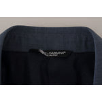Dolce & Gabbana Blue Wool Stretch Slim Fit Jacket Blazer KOS2108- 44