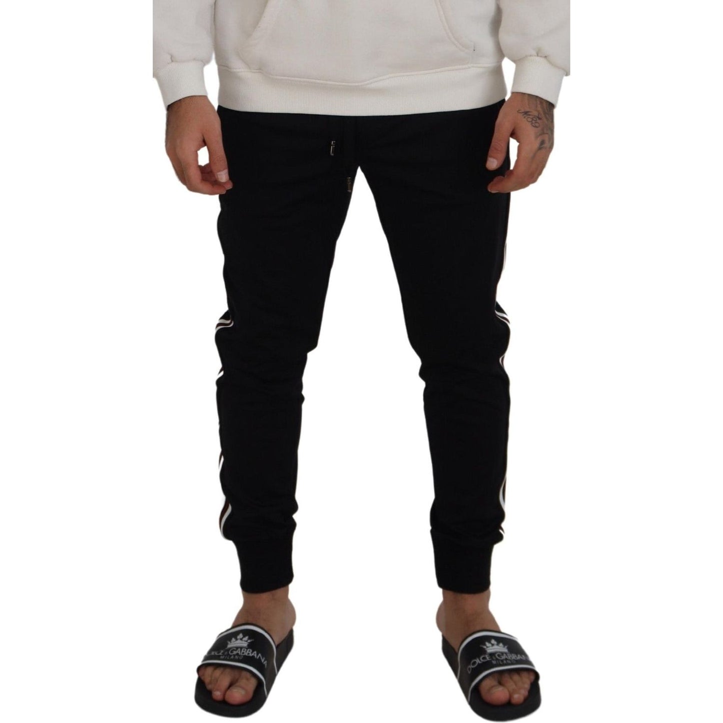 Dolce & Gabbana Black DG Print Mens Jogger Pants PAN73222 - 46