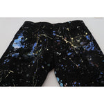 Dolce & Gabbana Black Cotton Color Splash Print Denim Jeans PAN73303 - 48