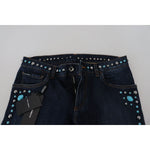 Dolce & Gabbana Blue Cotton Studded Low Waist Denim Jeans PAN73315 - 48