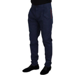 Dolce & Gabbana Blue Cotton Chino Formal Pants PAN73332 - 50