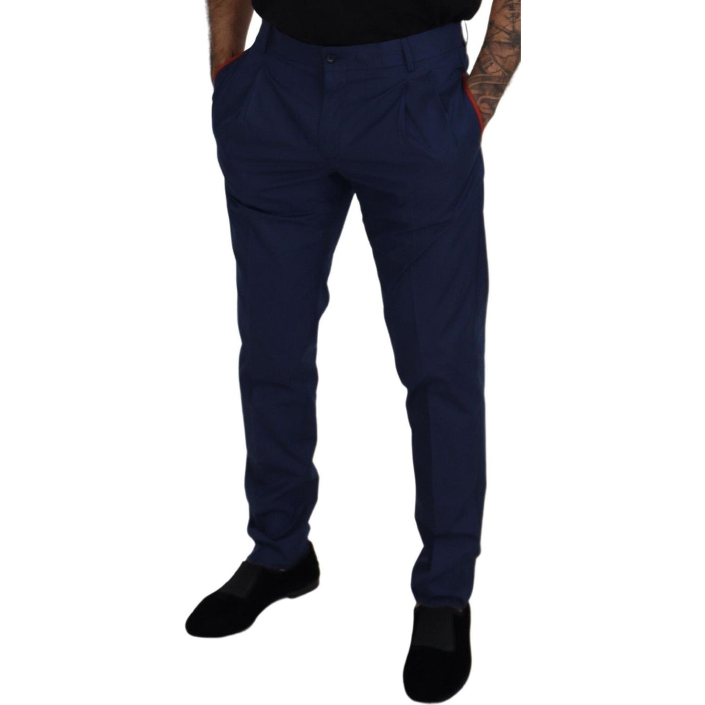 Dolce & Gabbana Blue Cotton Chino Formal Pants PAN73332 - 50