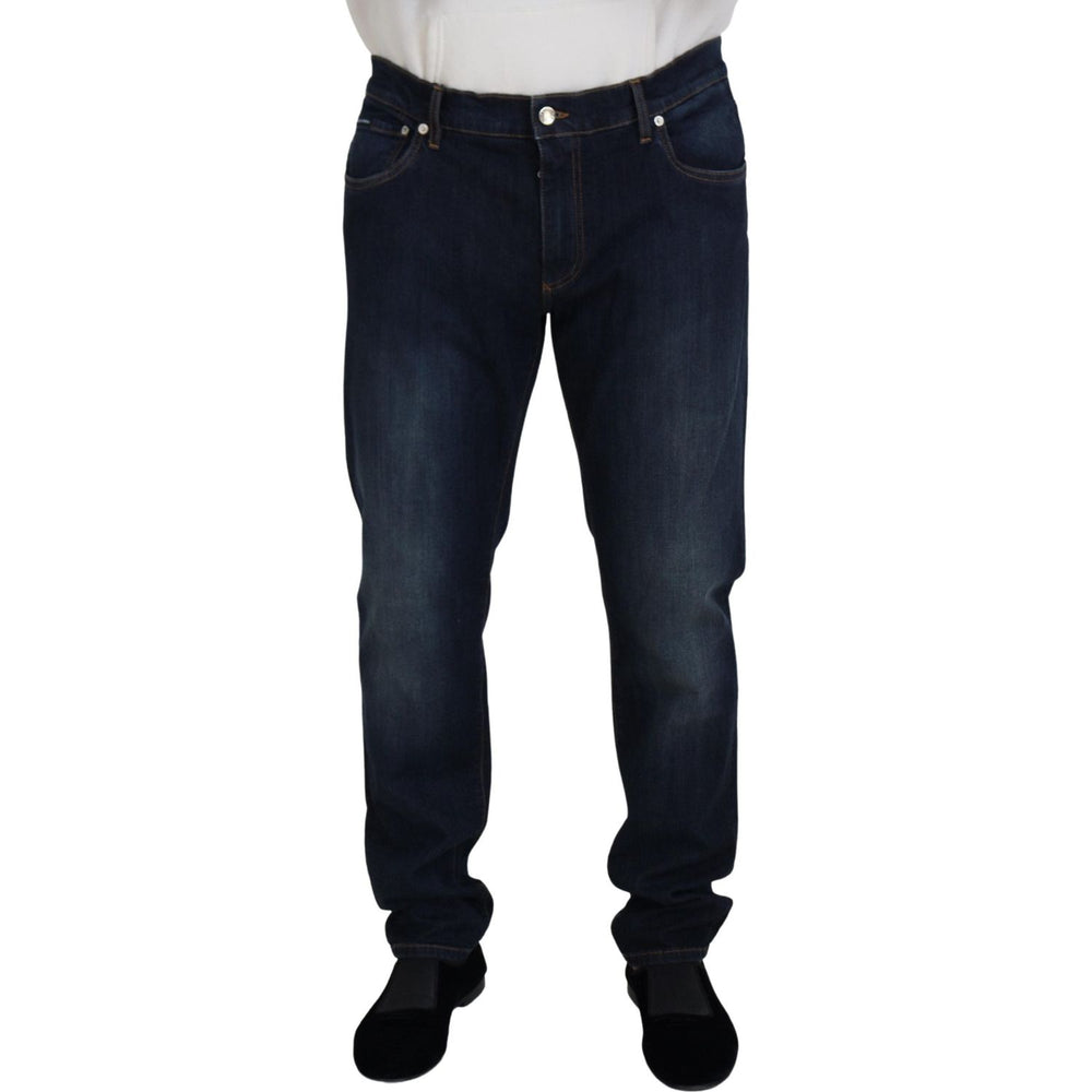 Dolce & Gabbana Blue Cotton Straight Fit Casual Denim Jeans PAN73374 - 44
